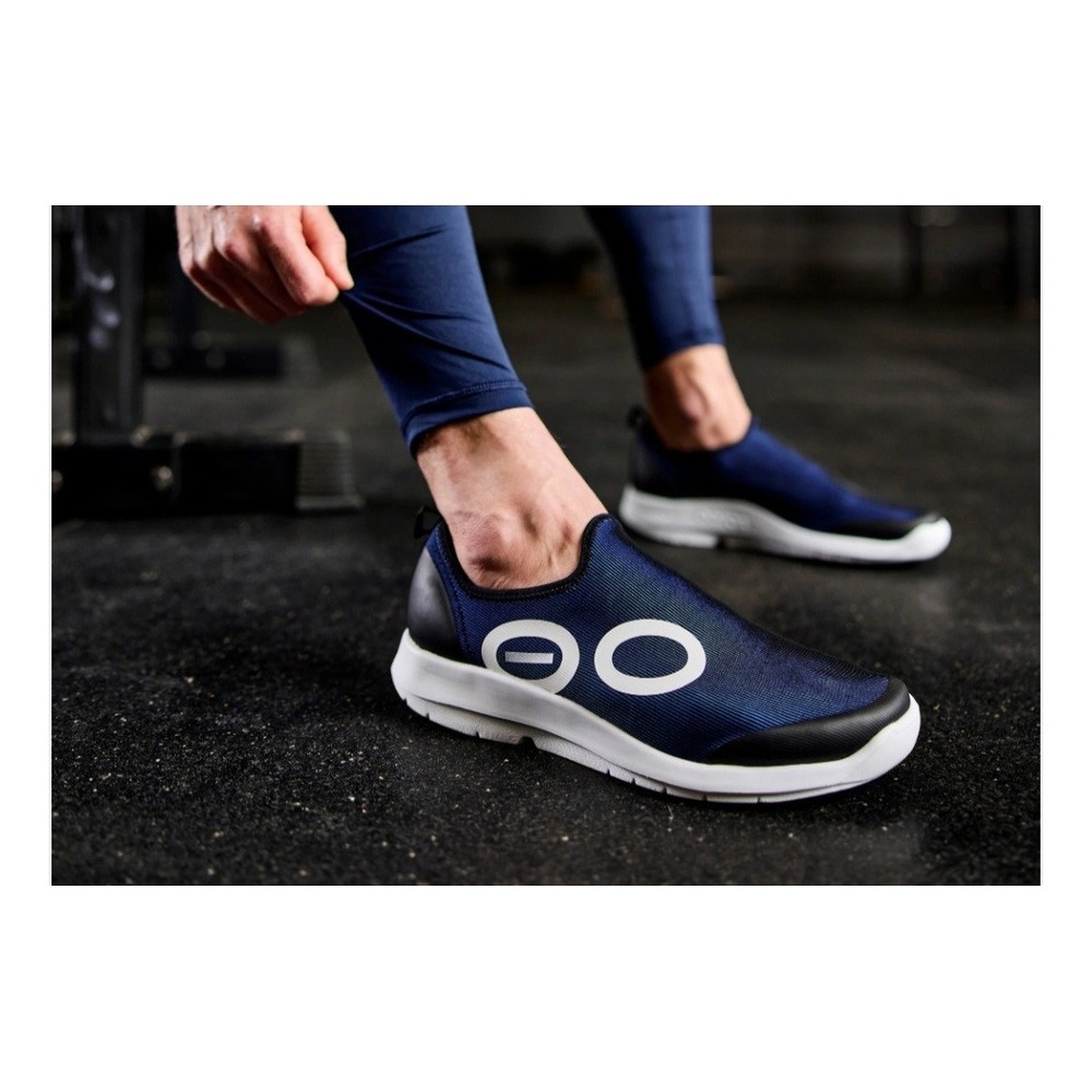 OOFOS 00mg Sport Mens Navy Blue Recovery Slip-Ons Sneakers Shoes Size 11.5